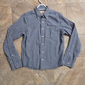 Hollister Mens Gingham Button Down Shirt Long Sleeve Blue White Size S